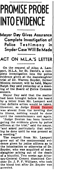 Globe and Mail newspaper story (Source: ProQuest Historical Newspapers)