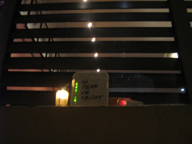 Photo of the router in the window
