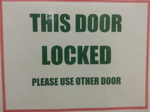 THIS DOOR LOCKED