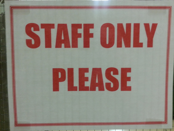 STAFF ONLY PLEASE