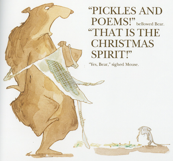 'Pickles and poems!' bellowed Bear.