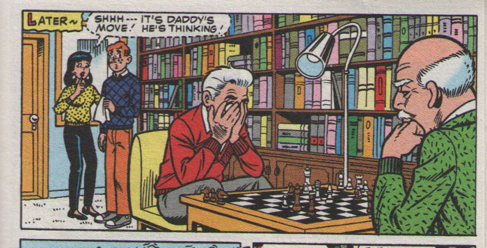 Mr. Lodge ponders a chess move