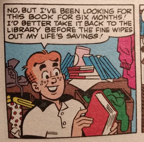 Archie finds a lost library book