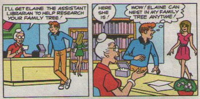 Archie ogles assistant librarian Elaine