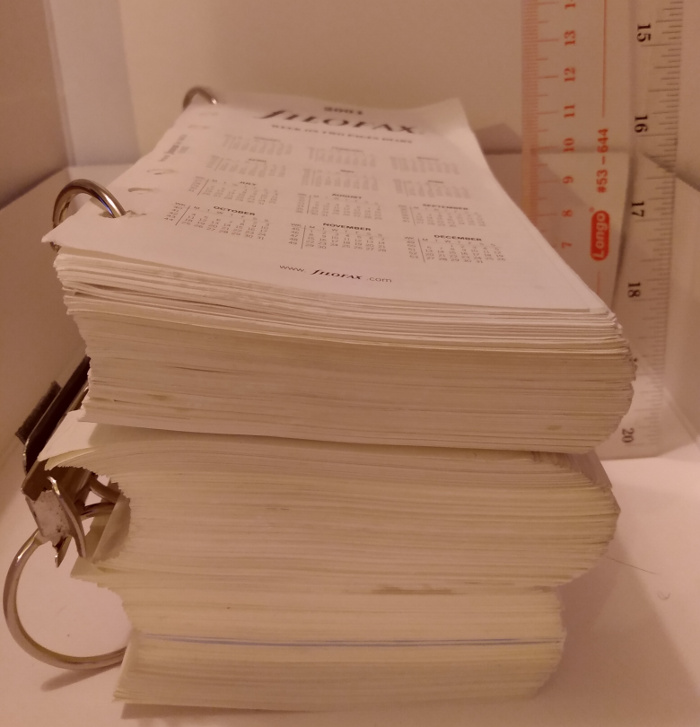 11 cm of Filofax pages