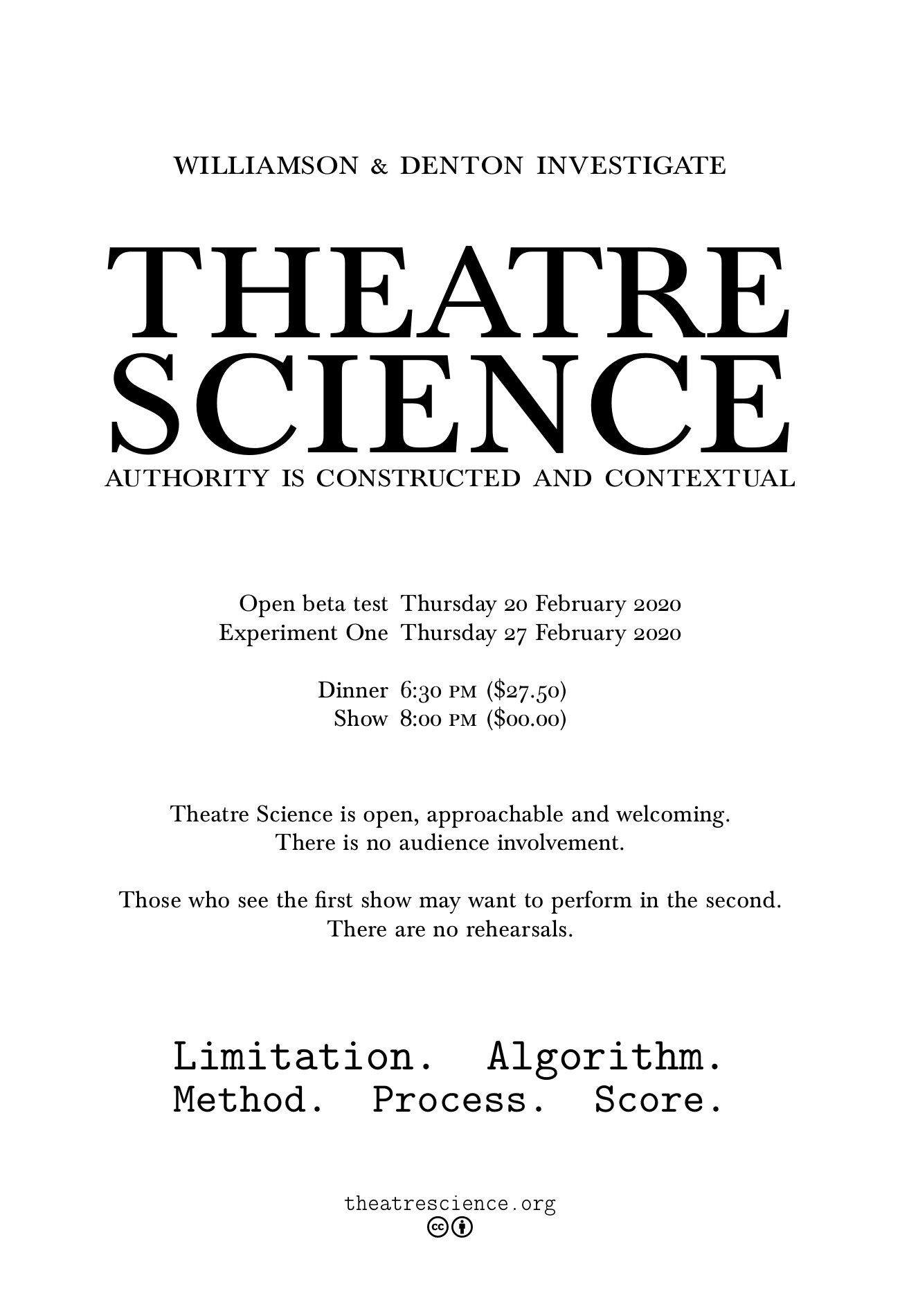 Theatre Science poster