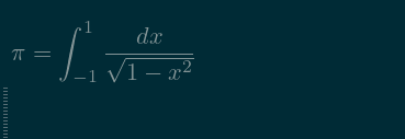 Formula for pi looking spiffy